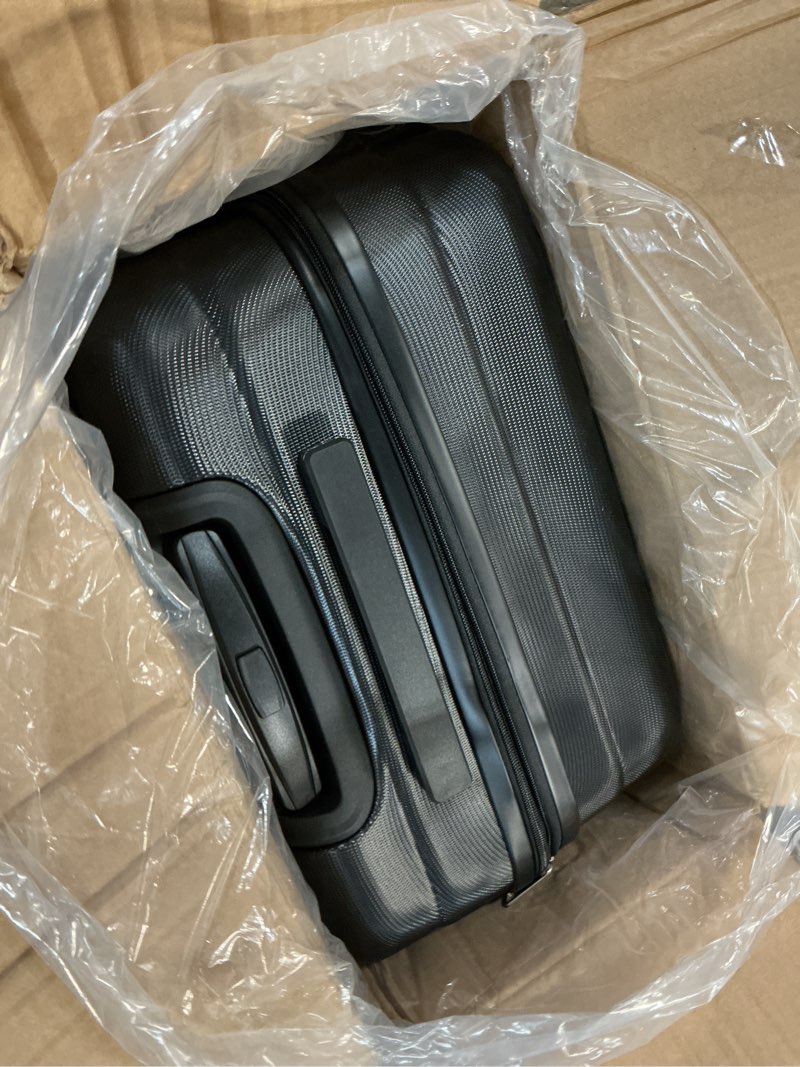 Condition photo showing Good Condition for amazon basics 26" hardside medium checked luggage, hardshell suitcase with wheels, expandable for up to 15% more space, with scratch-resistant surface, four multi-directional wheels, black black medium checked