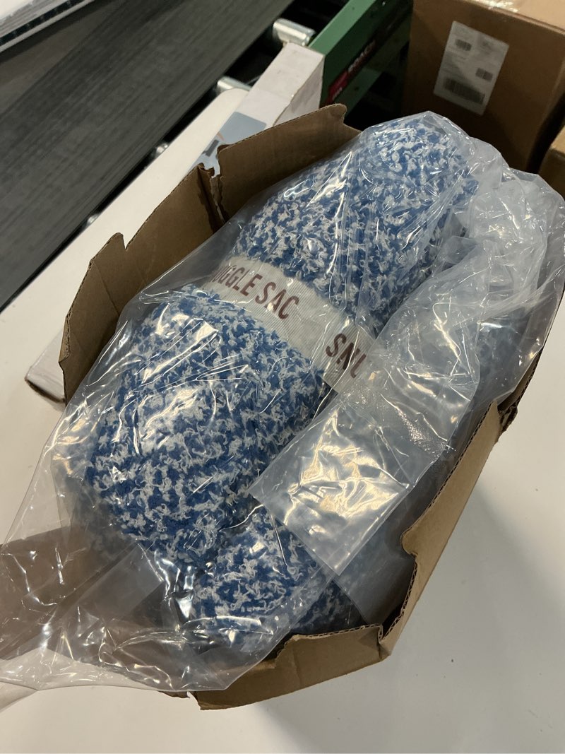 Condition photo showing Good Condition for Snuggle Sac Super Soft & Reversible Heather Royal Blue Throw - Oversized Cozy Knit Blanket for Bed, Sofa, Living Room, Twin Size (60x80 Inches) Heather Royal Blue Twin (60"x80")