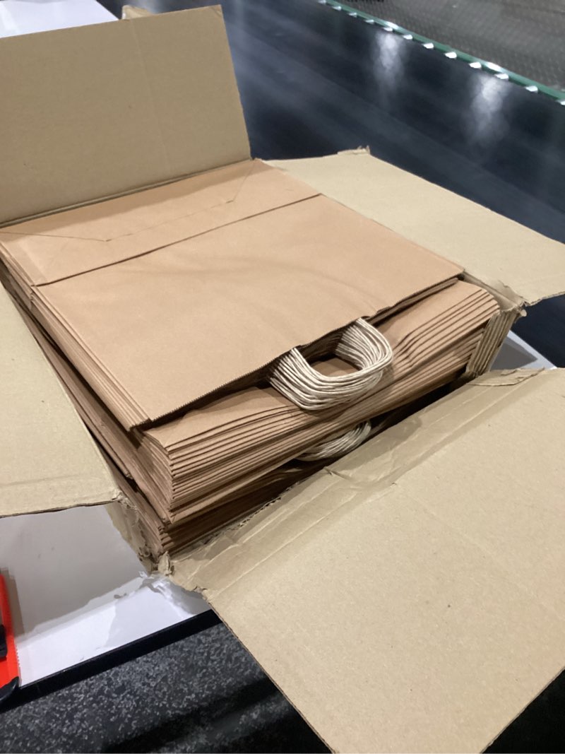 Prime Line Packaging Brown Paper Bags, Extra Large Gift Bags wth Handles for Small Business, Shoppin