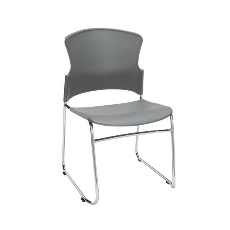 OFM Core Collection Multi-Use Plastic Stack Chair, Pack of 4, in Gray (310-P-4PK-A01)
