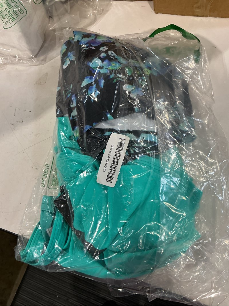 Condition photo showing New/Like New for hanna nikole tankini swimsuits for women tummy control bathing suits scallop trim v neck swim suits with shorts plus size blue large