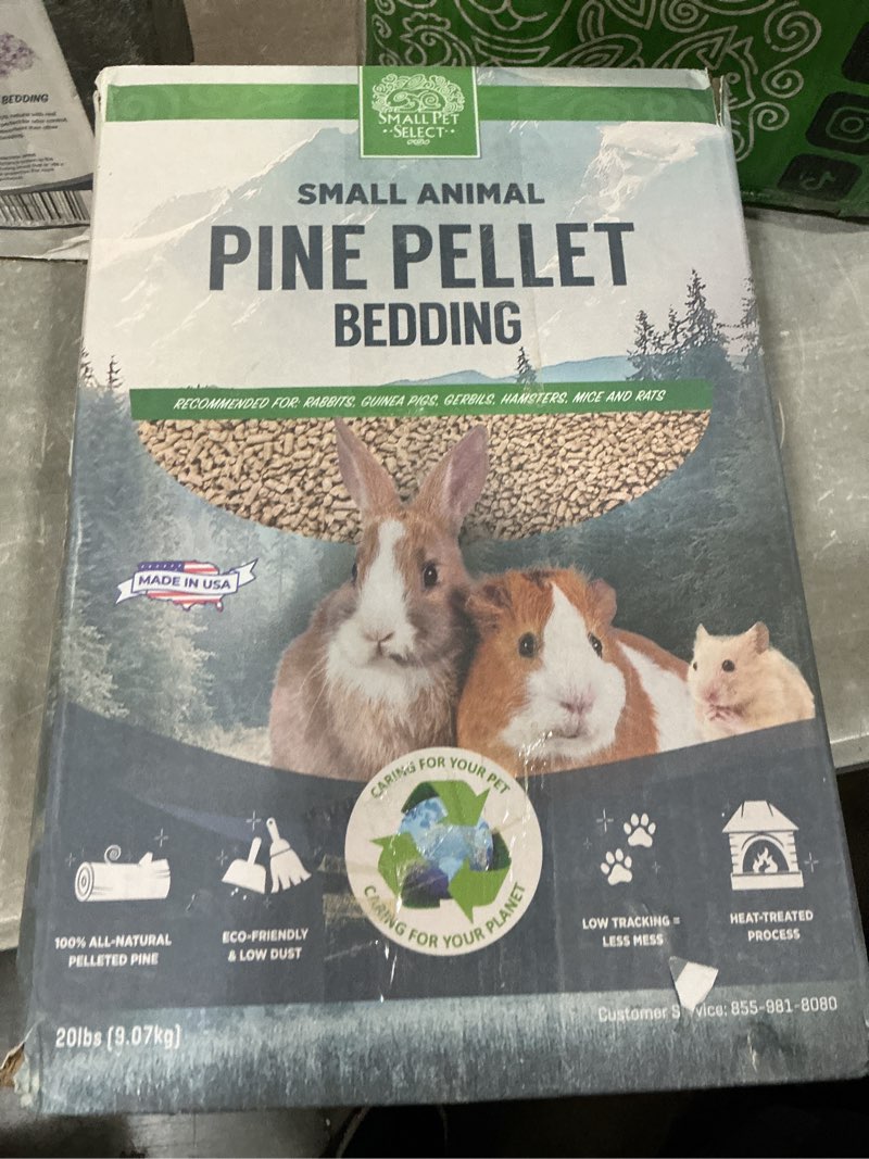 Condition photo showing New/Like New for ( unknown best by date ) small pet select pine pellet bedding 20lb, litter pellets for rabbit, guinea pig, hamster, bunny and other small animals, made in usa, 20lb 20 pound (pack of 1)