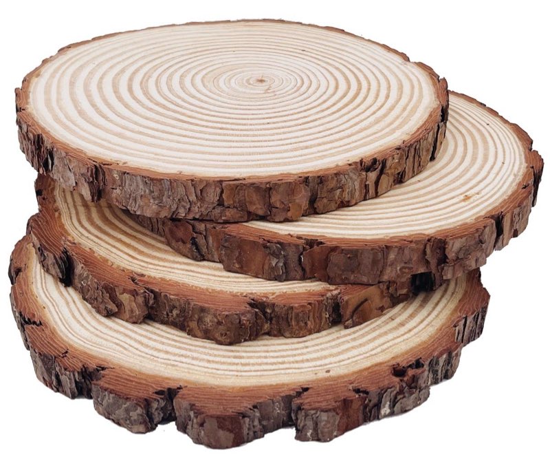natural round discs rustic wood slices 4 pcs 8.2-9 inch unfinished wood kit circles crafts tree slic