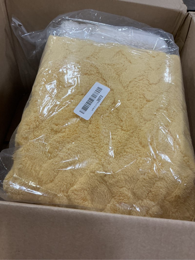 Condition photo showing Good Condition for electric blanket twin size 62"x84" yellow - soft thick warm sherpa heated blanket for winter with 5 fast heating levels & 10hrs auto off for women, washable & etl certified for office, bed 1-yellow twin 62"x84"