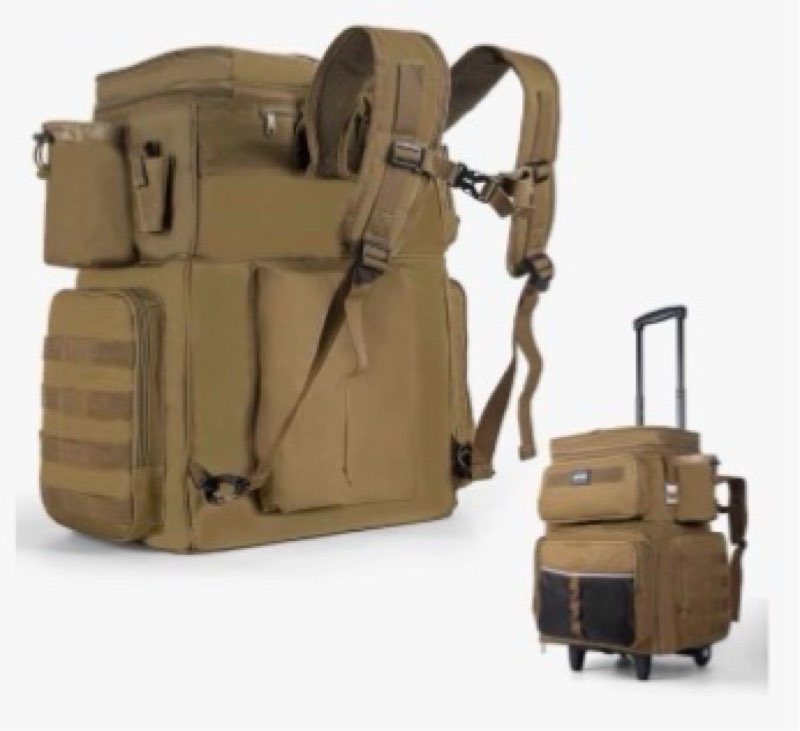 Goture 66L Rolling Tackle Box with Cooler, Large Fishing Bag with Wheels for 5 3700 Trays(Trays Not 