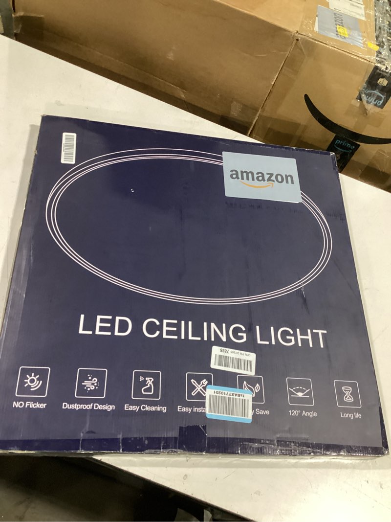 Condition photo showing Good Condition for hykolity 12 inch selectable cct led round flat panel light, 24w 3000k/4000k/5000k, edge-lit flush mount ceiling light fixture for kitchen, bedroom, laundry and closet room?black 12 inch black