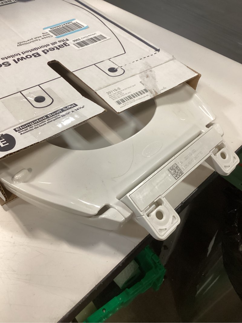 Condition photo showing As Is for bemis 170 durable plastic toilet seat, elongated, white