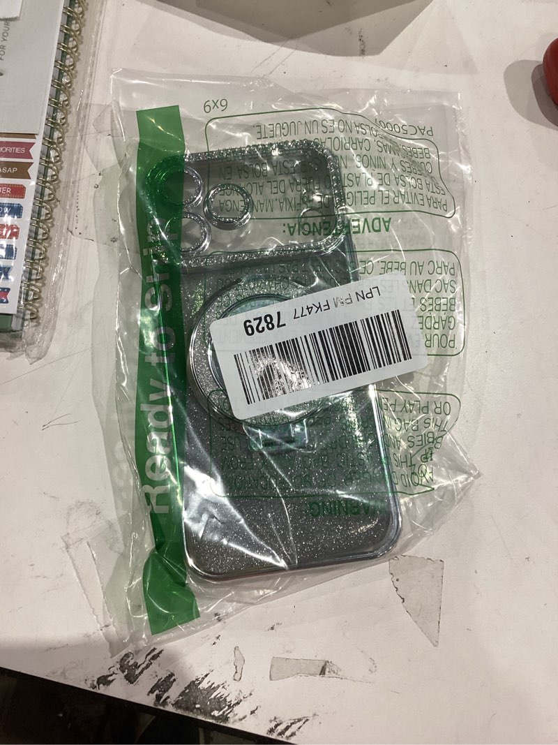 Condition photo showing Good Condition for Changjia Magnetic Kickstand Glitter Case for iPhone 17 Pro Max,[Compatible with Magsafe] Cute Bling Sparkly Rhinestone with Camera Protector Makeup Mirror Women Girls Case for iPhone 17 Pro Max,Silver