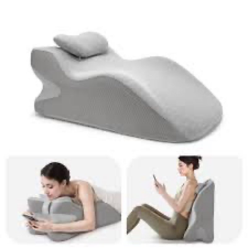 Ciavca Reading Pillow for Bed Adult Rest, Ergonomic Memory Foam Bed Reading Pillow Back Support, Hea