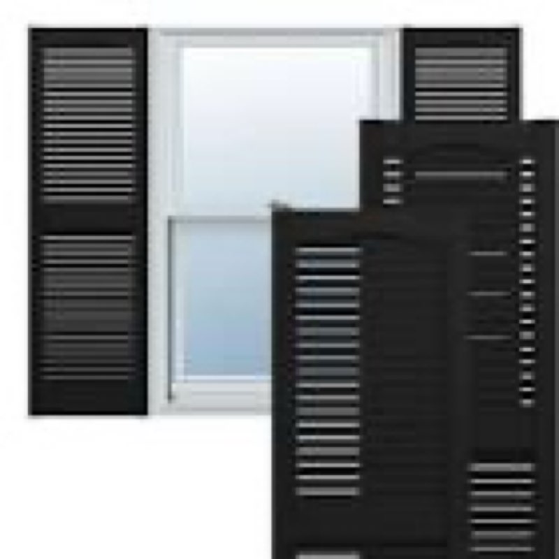 mid america 00011448002 standard size cathedral top center mullion, open louver vinyl shutter, w/installation shutter-lok's & matching screws (per pair), 002, 14 1/2"w x 48"h, black 14.5-in. w x 48-in. h 002 - black