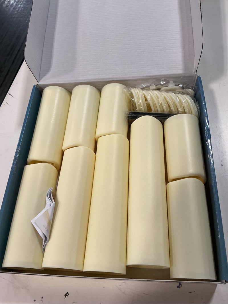 Condition photo showing Good Condition for hidawn flameless pillar candles with remote,9 pack outdoor large led fake candles battery operated electric votive flicker lights,ivory