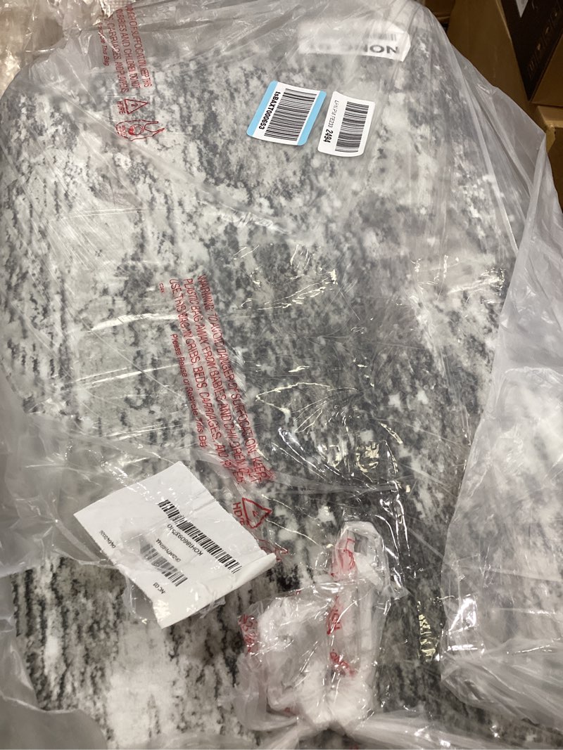 Condition photo showing Good Condition for area rugs washable rug: large modern abstract living room rug soft anti-skid thin carpet indoor floor non-shedding carpets for bedroom dining farmhouse nursery home office black grey black grey (rectangular)