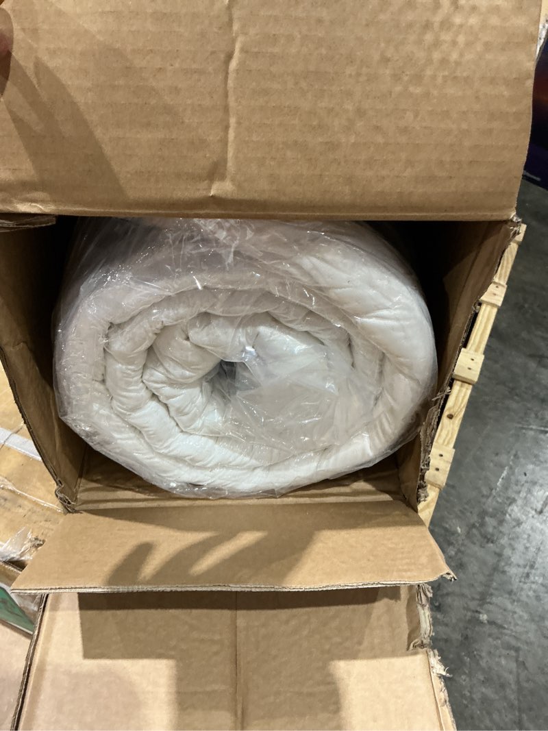 Condition photo showing New/Like New for 12 inch queen mattress in a box, medium firm hybrid mattress with pocket springs and comfort foam- edge support, motion isolation & pressure relief white 12 inch queen