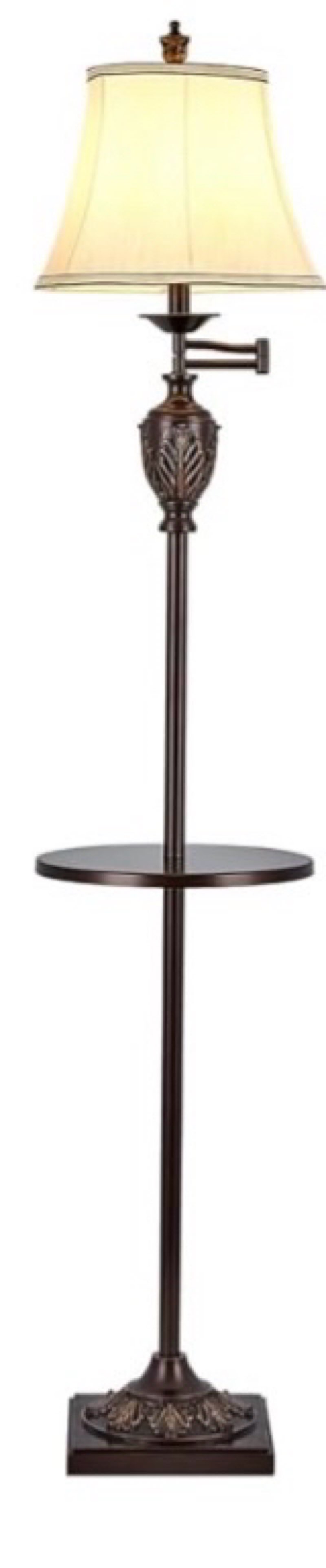 65'' vintage floor lamp for living room, retro farmhouse standing lamp with nightlight, tall lamp with fabric shade and rotary switch for bedroom office dining room corner(led bulb included)