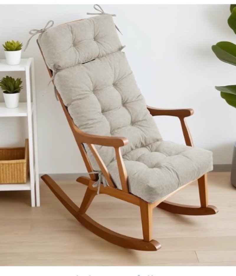 Rocking Chair Cushions for Indoor Rocker, Comfortable Polyester Brushed Tufted Non-Slip Rocking Chai