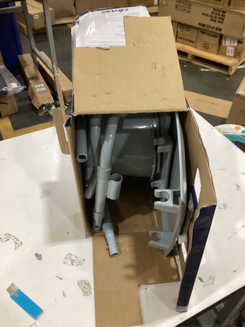 Condition photo showing Good Condition for Drive Medical Folding Steel Bedside Commode Chair - 3-in-1 Portable Toilet - Adjustable Height - 350 Lb Weight Capacity - 7.5 Qt Bucket - Adult Commode - Grey 1 Count (Pack of 1)