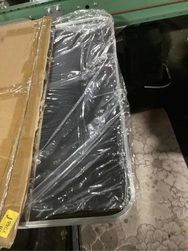 Condition photo showing As Is for bathroom mirror for wall, 30x22 inch rectangle mirror, matte black metal framed bathroom vanity mirror for restroom farmhouse, anti-rust, tempered glass, horizontally or vertically hanging rectangular 30"l x 22"w matte black