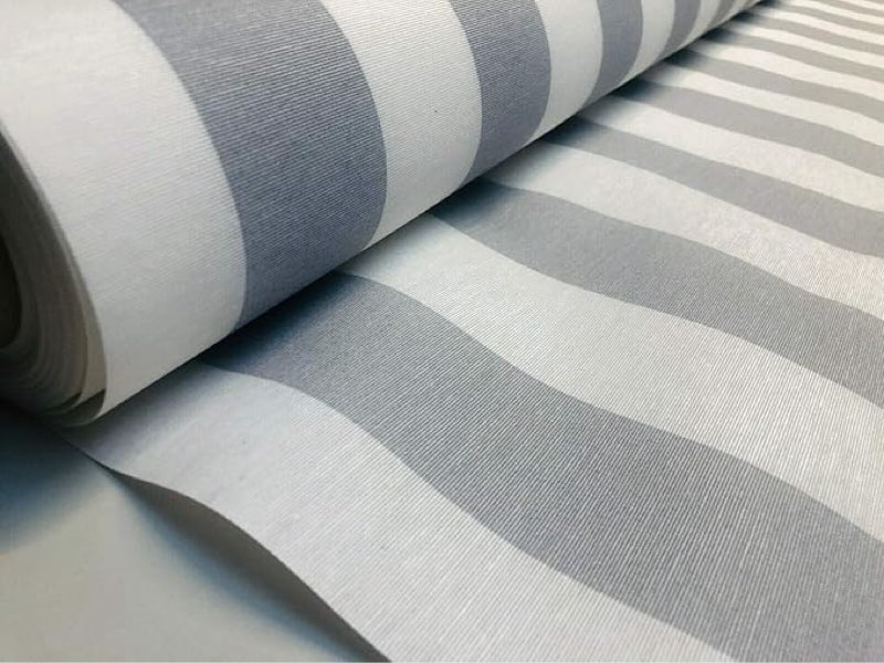 Silver Grey Sofia Striped Fabric 4cm Wide Stripes for Curtains Upholstery Home Decor Table Runner Material - 55 inches Wide (Sold by The Yard)
