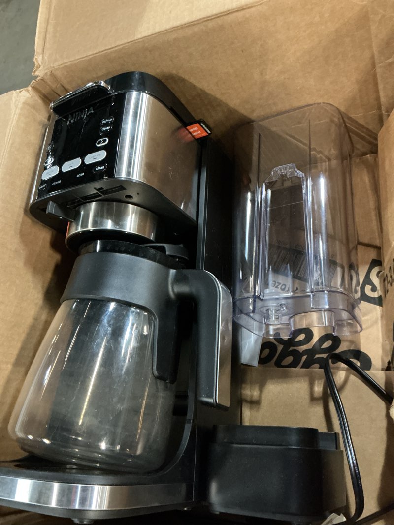Condition photo showing As Is for ninja | drip coffee maker | dualbrew pro hot & iced coffee machine | use with k-cup coffee pods | 3 brew styles (classic, rich, & iced) | 60oz removable reservoir & dishwasher safe | black | cfp101 paper filter