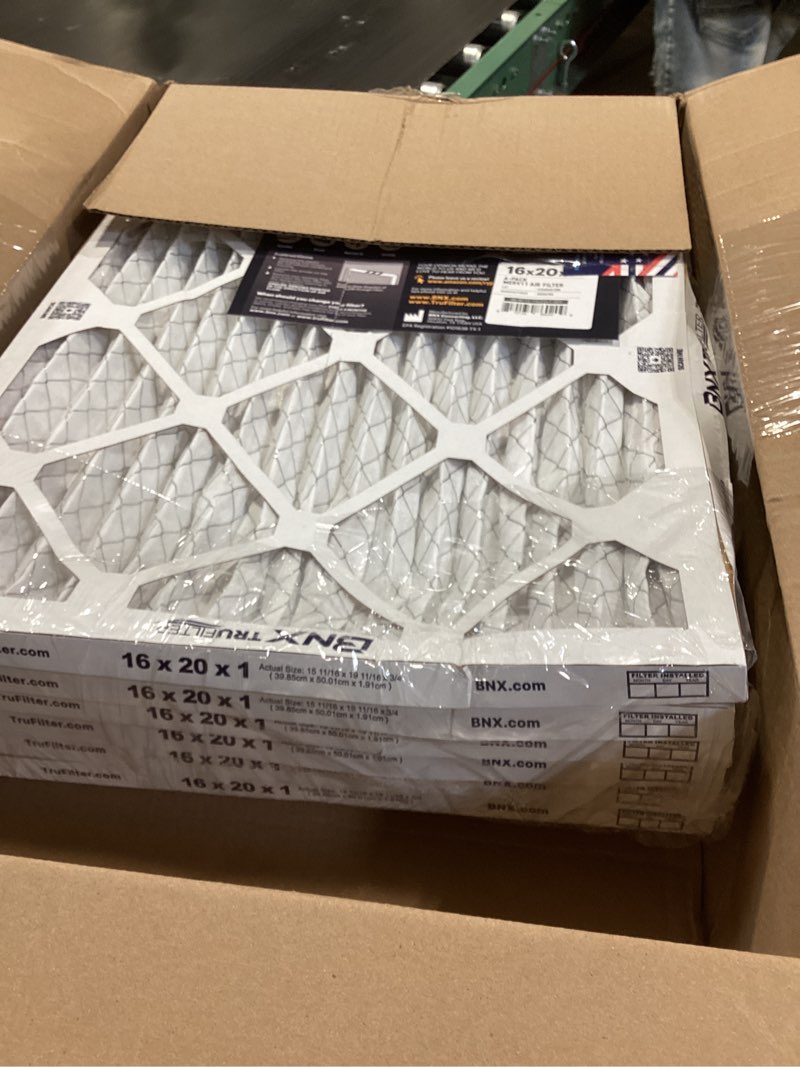 Condition photo showing Good Condition for bnx trufilter 10x10x1 air filter merv 11 (4-pack) - made in usa - allergen defense electrostatic pleated air conditioner hvac ac furnace filters for allergies, dust, pet, smoke, allergy mpr 1200 fpr 7 10x10x1 6-pack