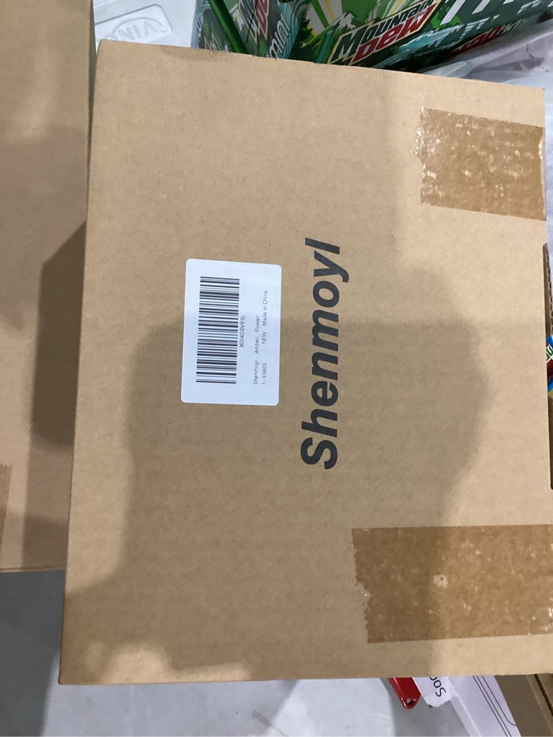 Condition photo showing Good Condition for Battery Operated Wall Sconce with Amber Tulip Shade Pattern Glass Adjustable Chain Retro Gold Wall Mounted Light, Modern Wall Lamp Fixtures Decor for Bedside Bedroom Indoor Doorway Tulip-Amber Battery Operated (1 pack)- Long Cord