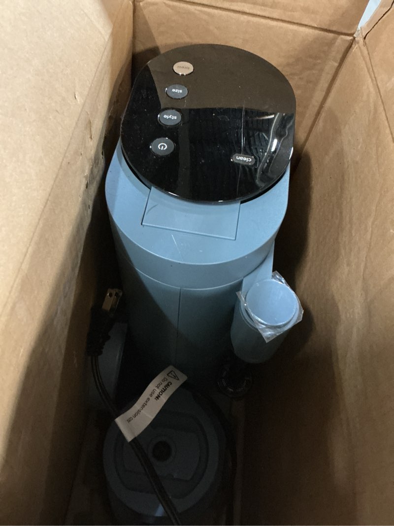 Condition photo showing As Is for Ninja Pod & Grounds Specialty XL Single-Serve Coffee Maker, K-Cup Pod Compatible, Brews Grounds, Compact Design, Built-In Milk Frother, 68-oz. Reservoir, 6oz. Cup-24oz. Mug Sizes, Denim Blue, PB055ABL XL Blue