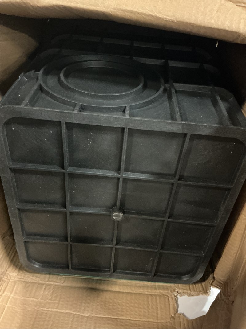 Condition photo showing Good Condition for 18x18x15 in catch basin for drainage with composite resin grate,catch basin with debris basket, french drain kit without reserved hole for yard,downspout,lawn,municipal pipeline 18"x18"x15"
