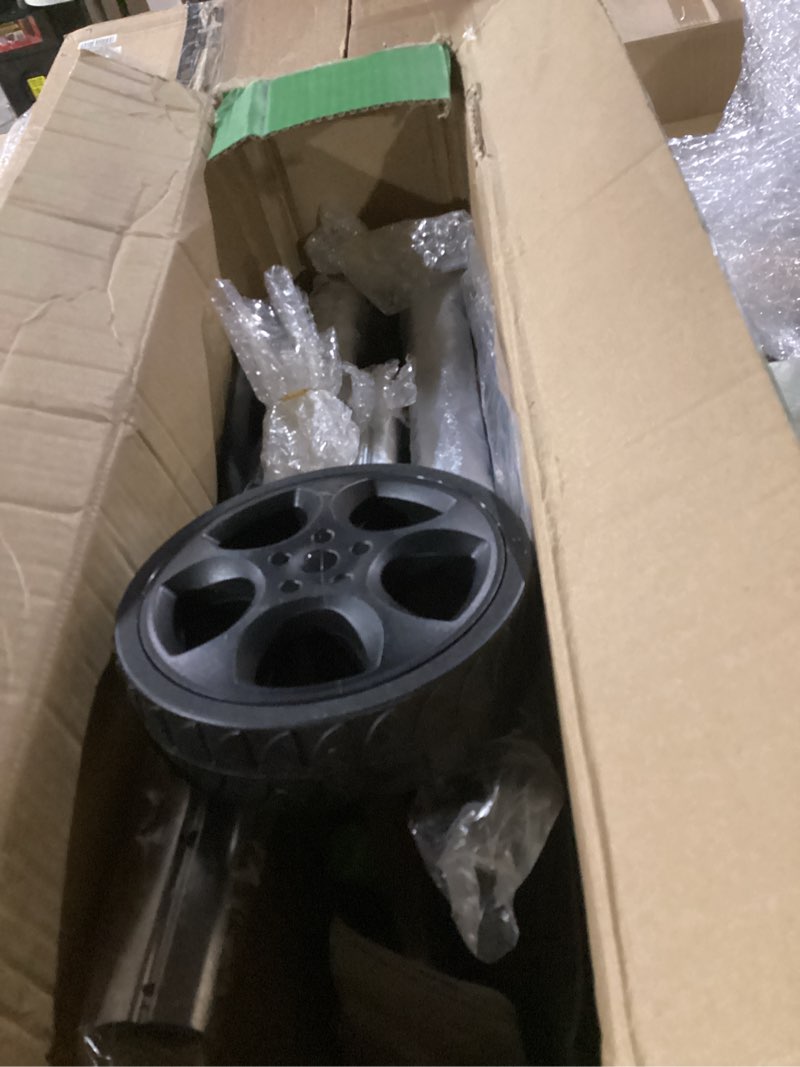 Condition photo showing Good Condition for garden hose reel cart, holds 75-150 feet of 5/8-inch hose, portable hose reel cart with wheels,adjustable handrail, quick hose connector original black