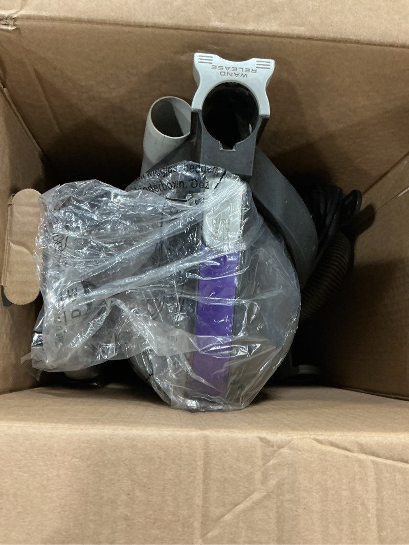 Condition photo showing As Is for bissell powerforce helix, bagless, upright vacuum, pet friendly, scatter-free technology, helix dirt separation system, lightweight, 3313, blue & black