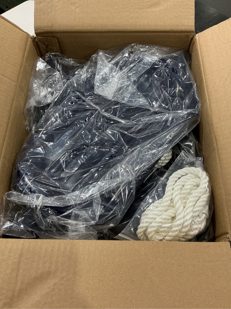 Condition photo showing Good Condition for orlang 4.5in/5.5in/6.5in/8.5in/10in boat fenders, boat bumpers for docking 4 pack, inflatable ribbed twin eyes vinyl boat bumpers fenders with air pump,ropes,needles 5.5 x 20 inch navy blue