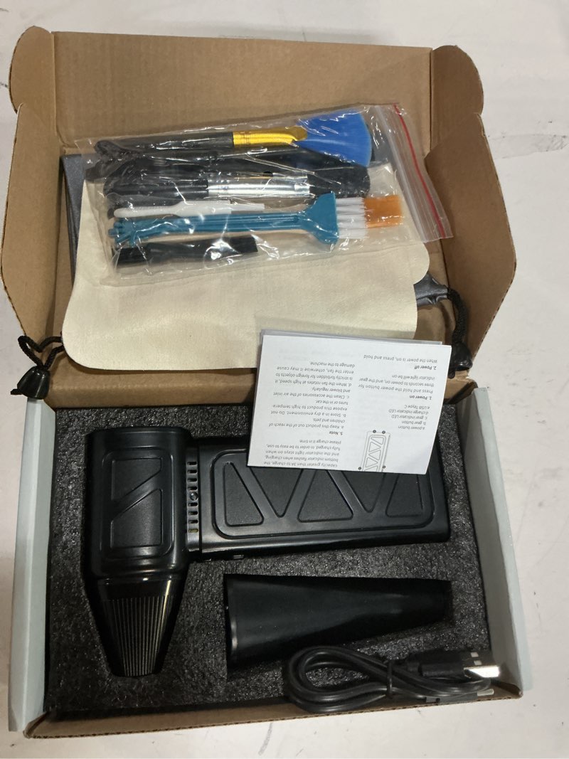 Condition photo showing New/Like New for Compressed Air Duster, 360000RPM Powerful Electric Air Duster with Brushless Motor, 5-Gear Rechargeable Cordless Air Blower Turbo Fan, Mini Jet Dry Blower for PC, Keyboard, Snow, Car, Outdoors