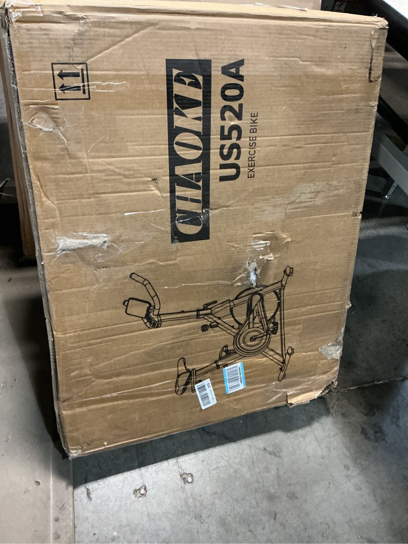 Condition photo showing New/Like New for CHAOKE Exercise Bike, Quiet Adjustable Magnetic Stationary Bike for Home Cardio with App Compatible, 350LB Weight Capacity Indoor Cycling Bike with Large Seat, Dumbbell Rack, Pull Cords & LCD Display Newly Upgraded Magnetic + App Compatible -Black Blue