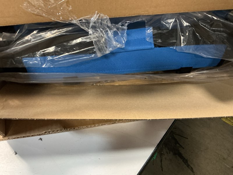 Condition photo showing Good Condition for let's camp folding stadium seat bleacher chair with cup holder, mesh bag and hide hooks, portable stadium chair with back and cushion blue - 2 pcs
