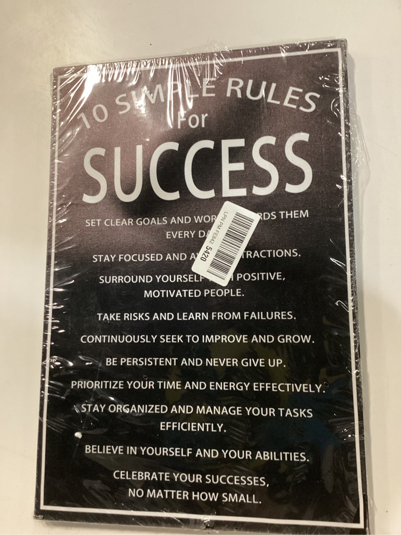 Condition photo showing New/Like New for Motivational Wall Art 10 Simple Rules For Success Posters Inspirational Painting Prints on Canvas Inspiring Quotes Picture Artwork Home Office Wall Decor School Framed Ready to Hang[12''W X 18''H] 18"L x 12"W Inspirational CC-19
