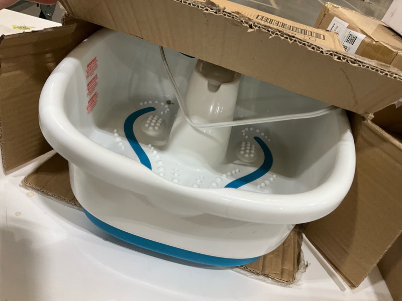 Condition photo showing As Is for Homedics Bubble Mate Foot Spa, Toe Touch Controlled Foot Bath with Invigorating Bubbles and Splash Proof, Raised Massage Nodes and Removable Pumice Stone