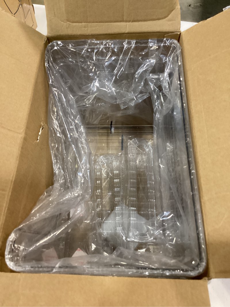 Condition photo showing Good Condition for delamu 2 set pantry organizers and storage, trash bag holder under sink organizer for 4-13 gal bags, trash bag dispenser with bamboo top for onion, potato, garlic, clear (11-7/32"l*7" w*7-1/8"h) clear 2pack