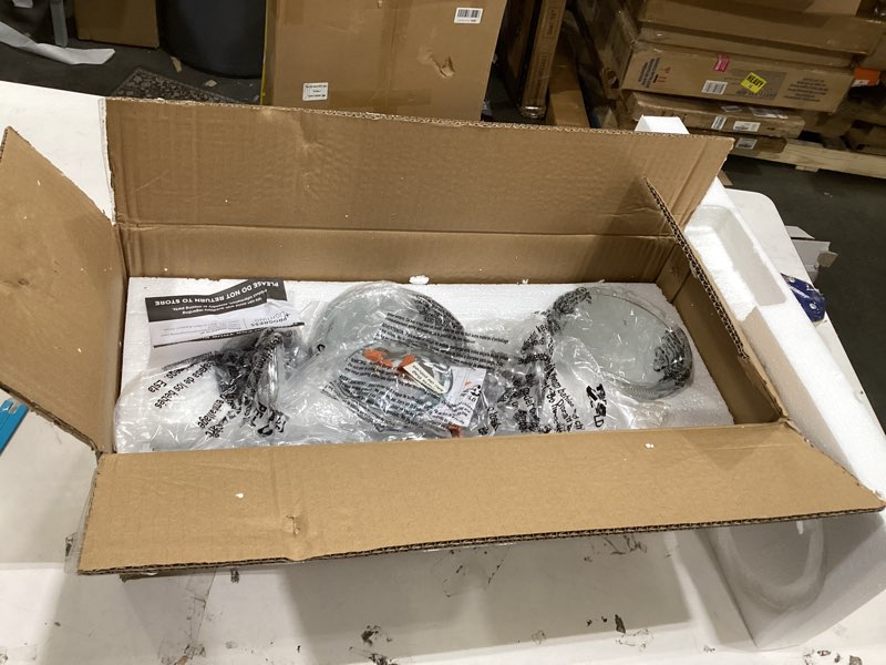 Condition photo showing New/Like New for Archie Collection 2-Light Clear Double Prismatic Glass Coastal Bath Vanity Light Polished Chrome Polished Chrome 2-Light