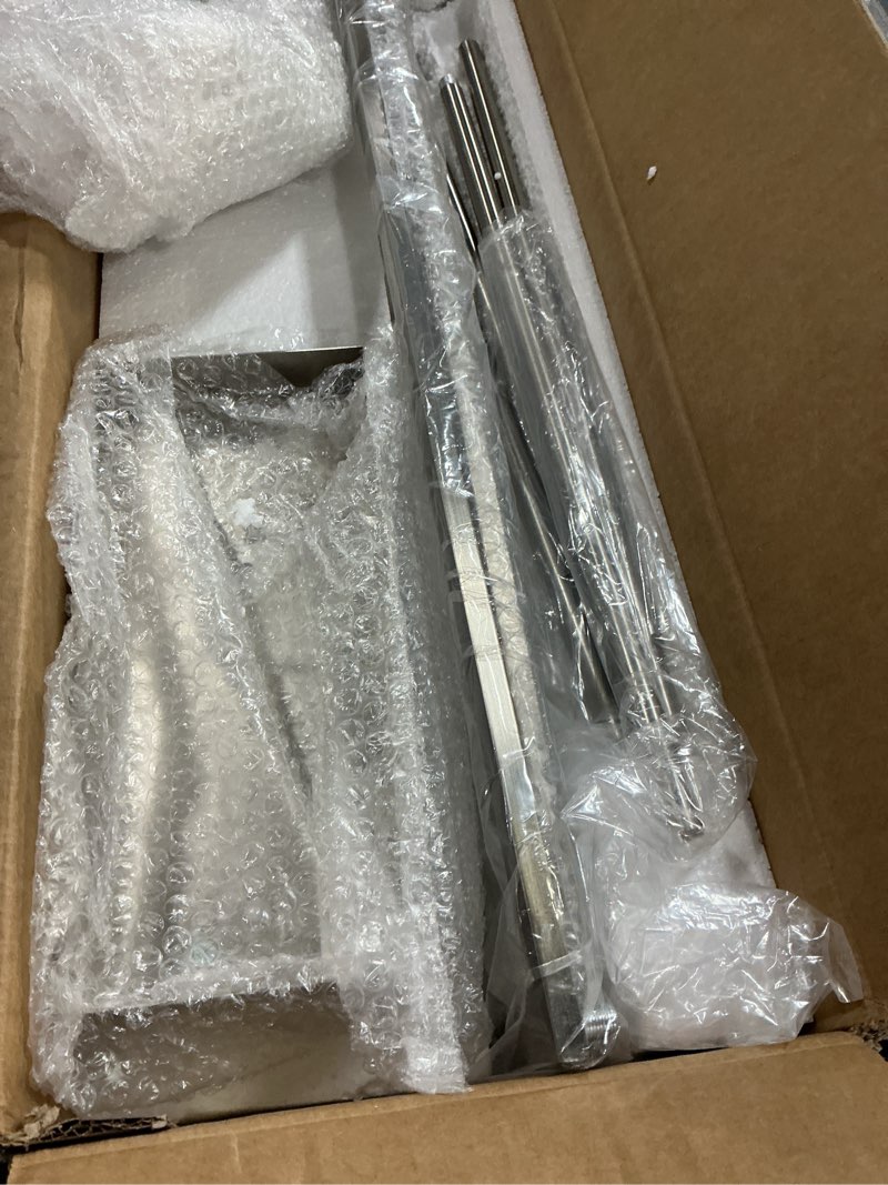 Condition photo showing Good Condition for vinluz 3 light linear chandeliers brushed nickel with clear glass shade modern kitchen island pendant dining room light fixture hanging farmhouse ceiling light for living room bar