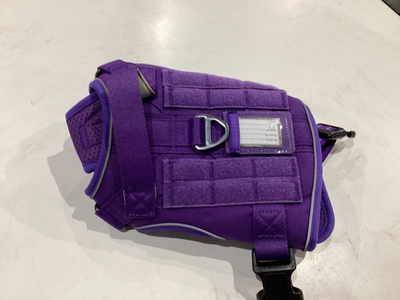 Condition photo showing Good Condition for rabbitgoo tactical dog harness medium sized dog, no pull military service vest with handle & molle, easy control for training walking, adjustable reflective straps, purple, m purple medium