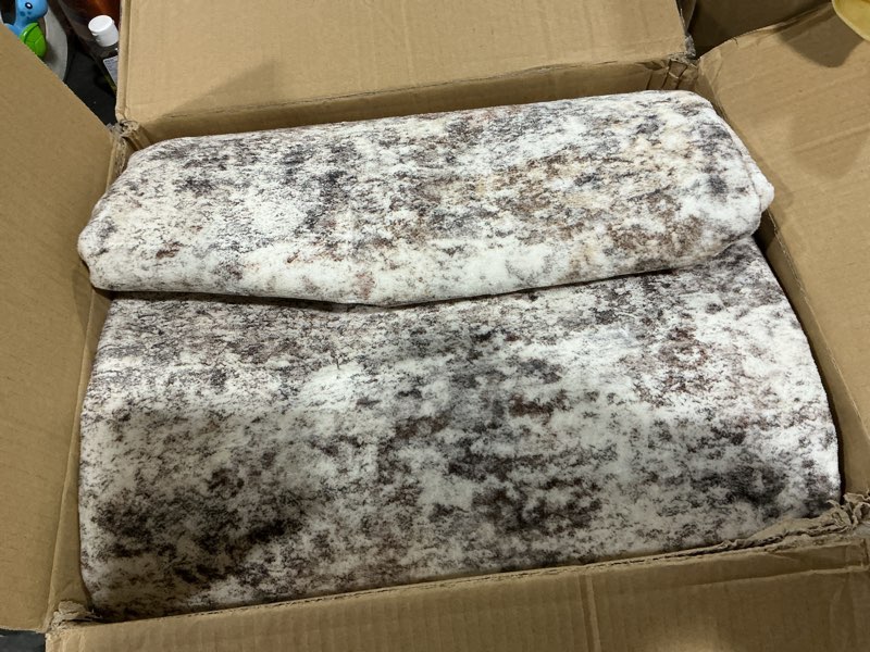 Condition photo showing New/Like New for Area Rugs for Living Room: 6x9 Washable Neutral Abstract Rug for Bedroom Large Soft Modern Dining Room Rugs Indoor Floor Low Pile Carpet for Home Office Nursery - Brown Grey 6' x 9' (Rectangular) Brown