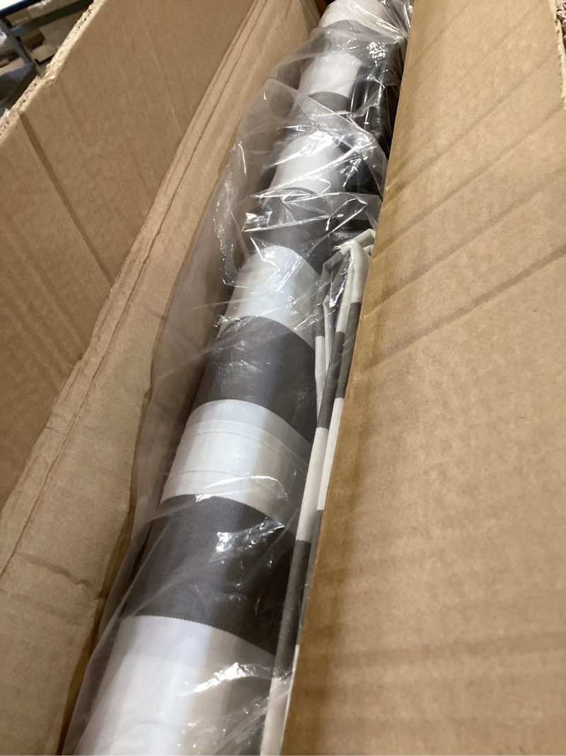Condition photo showing Good Condition for aleko patio awning fabric replacement | 16x10 feet | 100% polyester canopy cover, sun shade, deck, balcony | uv protection | gray/white 16 x 10 gray/white