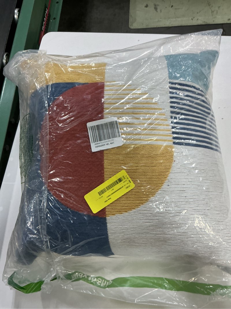 Condition photo showing New/Like New for mainstays washed stone corduroy velvet decorative pillow 18x18