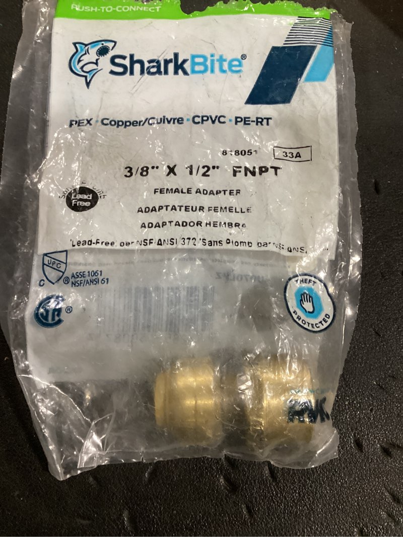 Condition photo showing Good Condition for sharkbite 3/8-in (1/2-in od) push-to-connect x 1/2-in fnpt female adapter