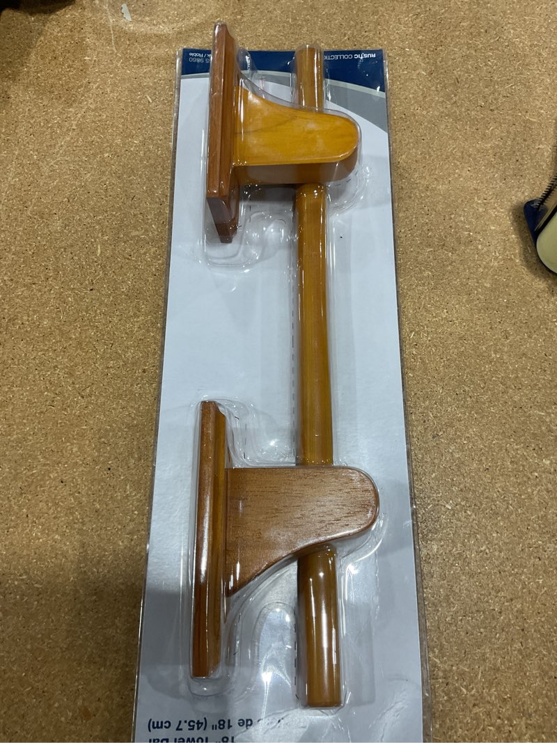 Condition photo showing New/Like New for 165 9860 18" rustic oak towel bar
