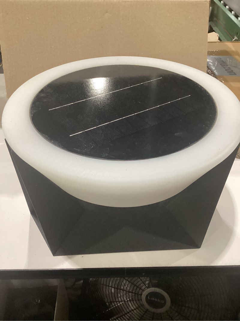 Condition photo showing Good Condition for 15" solar post lights outdoor, waterproof solar lamp post light | e26 led bulb pillar lights outdoor, dusk to dawn column lighting lanterns for posts outside deck patio garden fence 15" solar post light pe