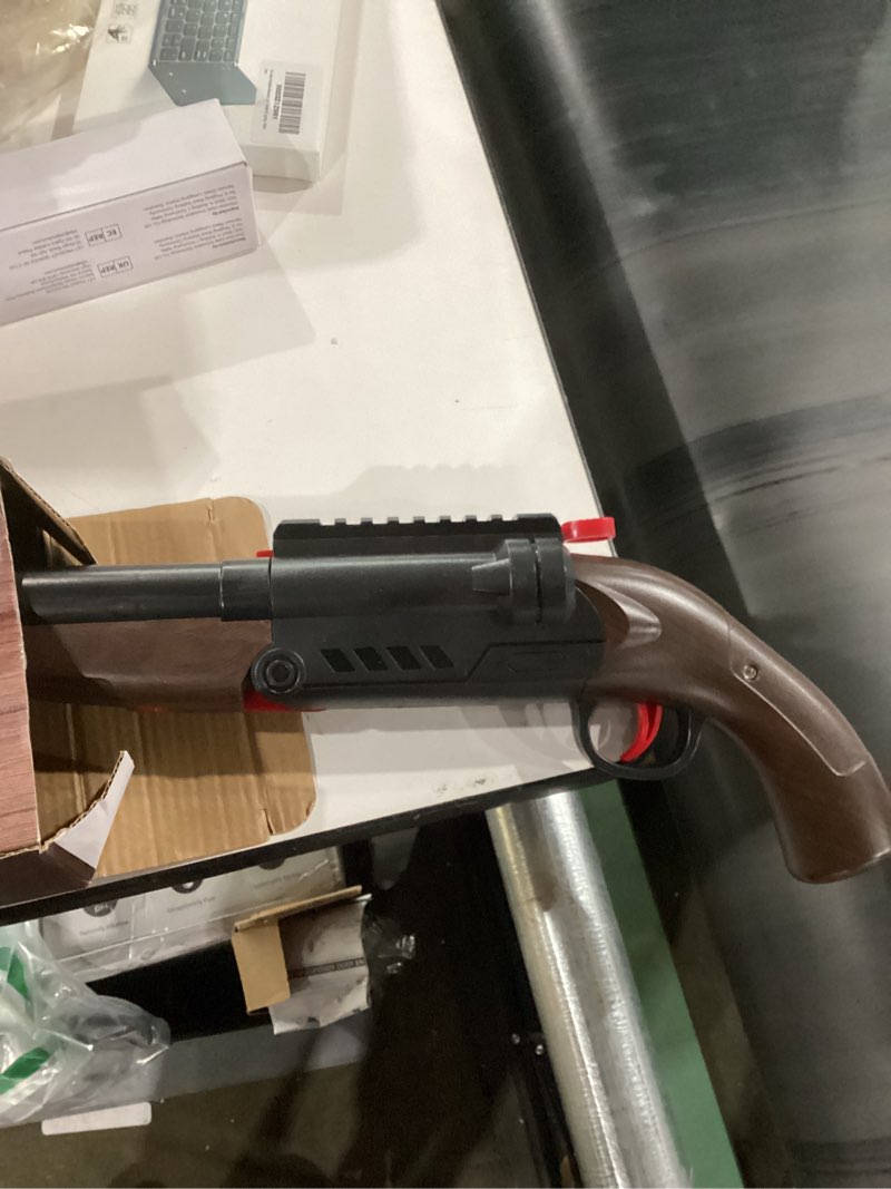Condition photo showing As Is for Toy Shotgun Double-Barreled Toy Foam Blaster with Sight and Foam Bullets, Shell Ejecting Design, Two Shooting Modes