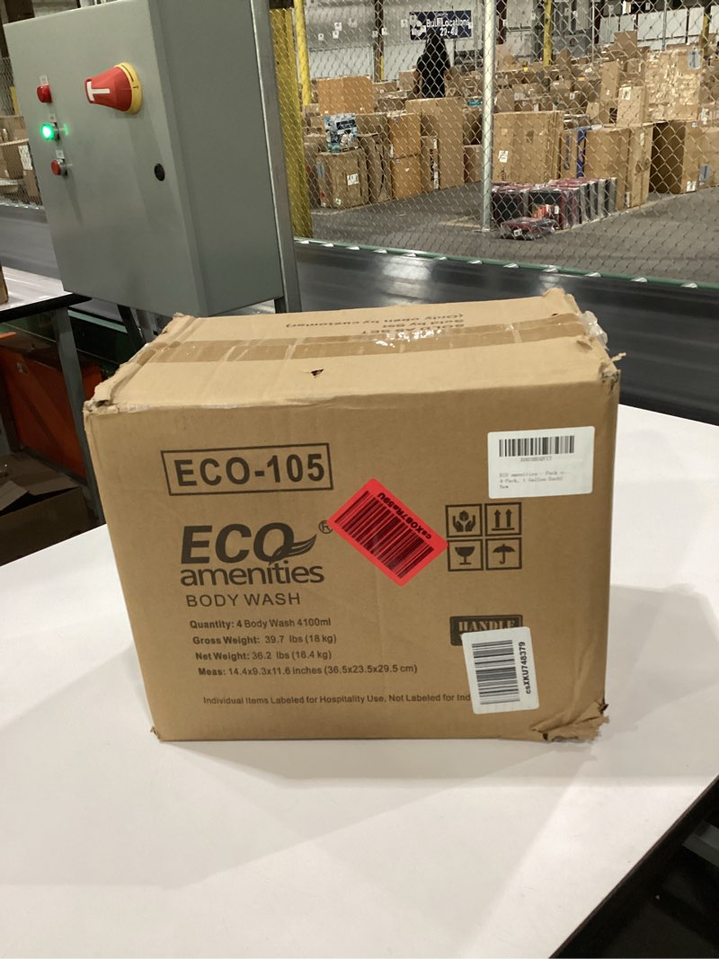 eco amenities - hand/body wash |rectangular refill - (green tea, pack of 4, 1 gallon each)