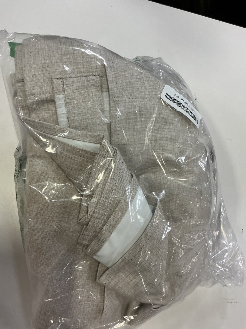 Condition photo showing Good Condition for 100% Blackout Curtains 45 Inches Long 2 Panels Set, Short Linen Heat Blocking Drapes 46 Inch Small Window Decor for Kitchen Bedroom Bathroom Thermal Insulated Textured Look Hook Belt Natural Linen 50"W x 45"L (Pack of 2)