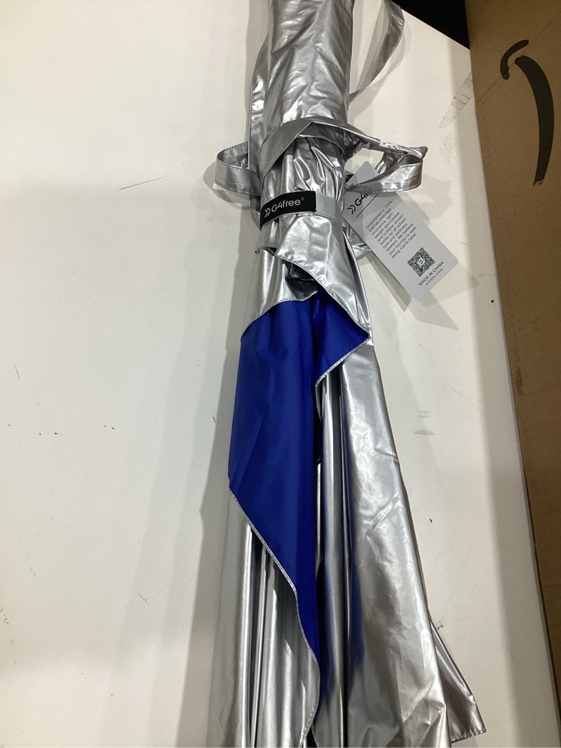 Condition photo showing As Is for sport-brella super-brella upf 50+ sun and rain canopy umbrella, 8 foot portable beach shelter with side panels, wind flaps, and carry bag, blue