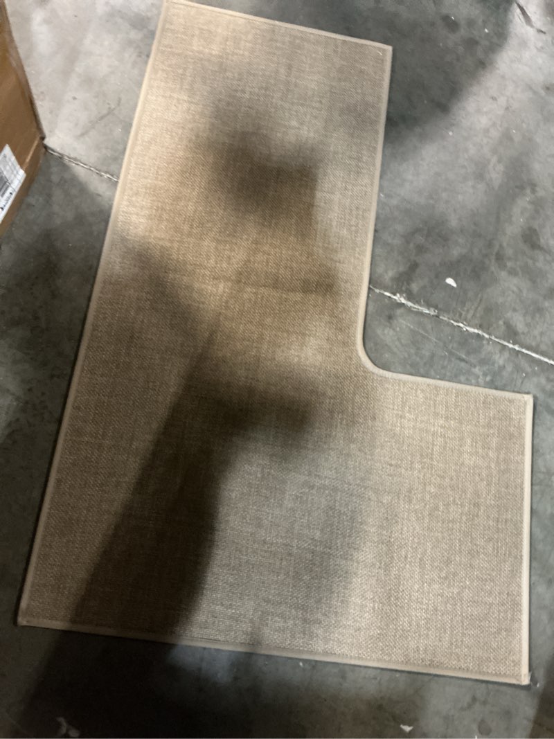 Condition photo showing Good Condition for anti-slip corner kitchen rug, 1 piece l-shaped floor mats,super absorption linen corner mat for home,kitchen (beige right-l, 39''x47''x18